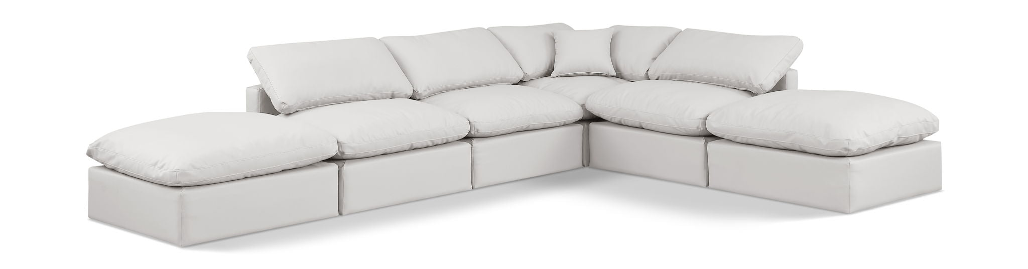 Indulge - Faux Leather 6 Piece Modular Armless Sectional