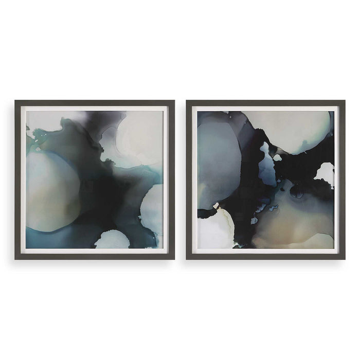 Telescopic - Abstract Framed Prints (Set of 2) - Black