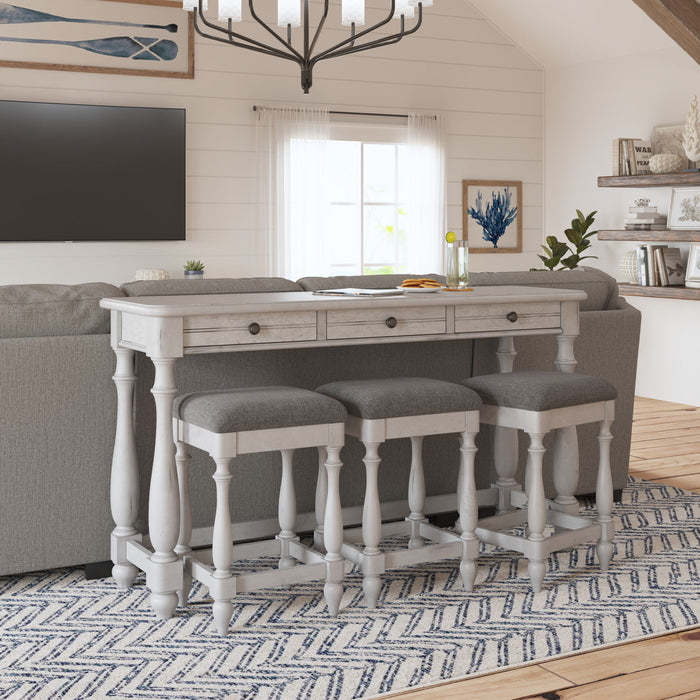 Sofa Table With 3 Stools - Gray