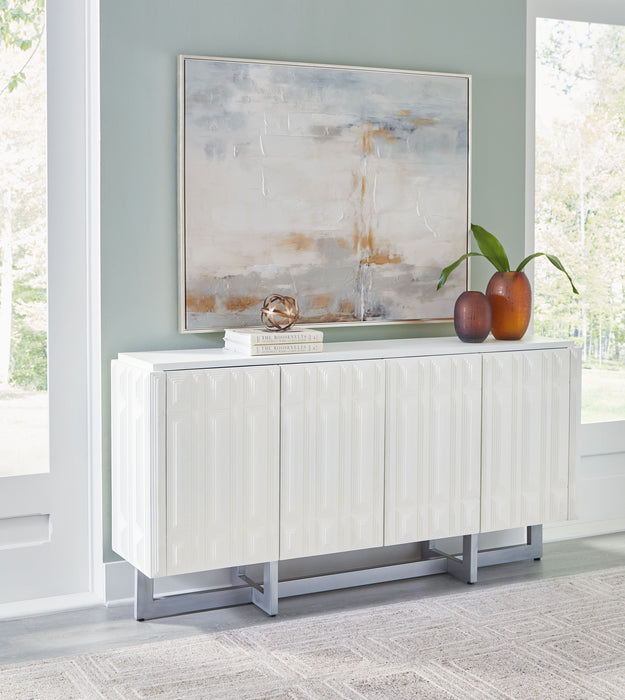 Ornawel - Distressed White - Accent Cabinet