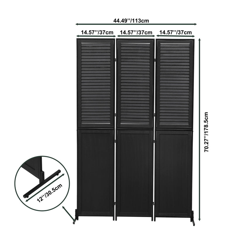 Rustic 3 Panel Room Dividers And Folding Privacy Screen
