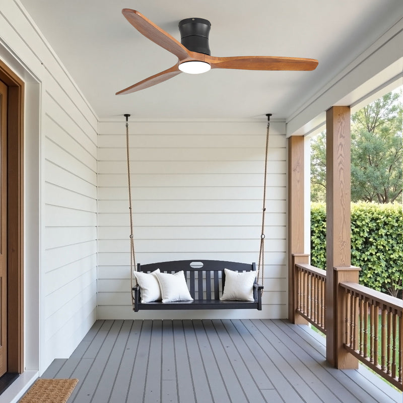 52" Ceiling Fan With Light, Dimmable DC Reversible Motor, 3 Blades