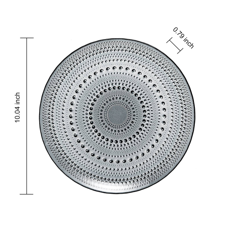 Glass Hobnail Colored Plates | Set of 6 Plate 10.6"D
