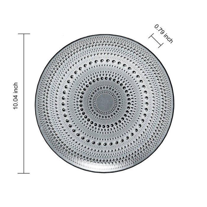 Glass Hobnail Colored Plates | Set of 6 Plate 10.6"D