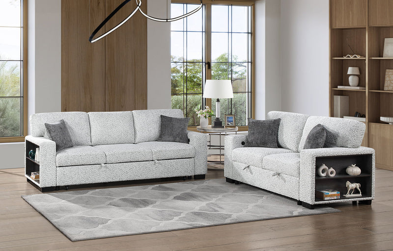 Prato - 2 Piece Sofa And Loveseat Set With Storage - Gray
