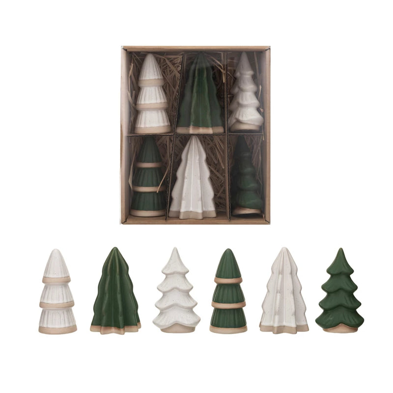 4" Stoneware Winter Trees
