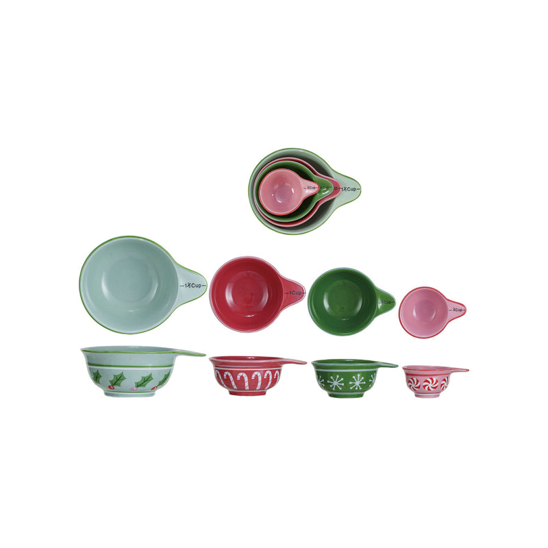 Christmas Stoneware Measuring Cups | Set of 4